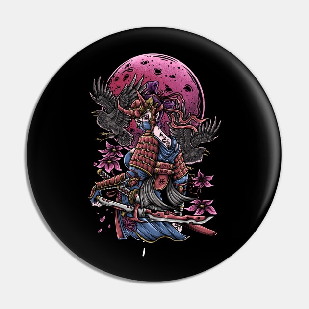 Ronin Girl Pin by aleoarts