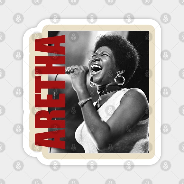 Aretha Franklin - Retro Aesthetic Fan Art Magnet by JULIAN AKBAR PROJECT