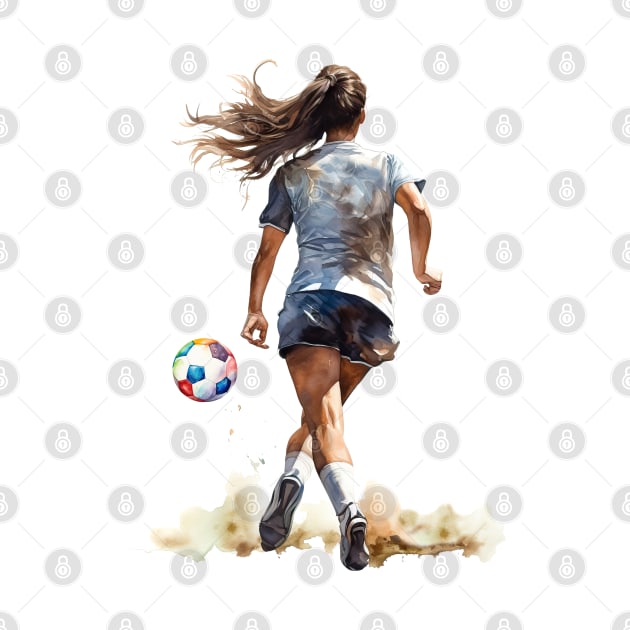 Girl Soccer Player by RosaliArt