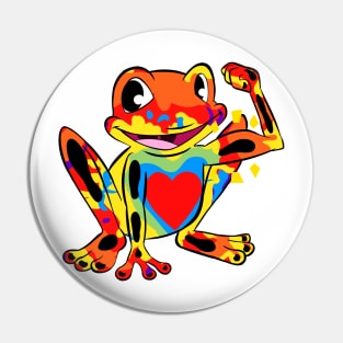 Happy Strong Frog Pin