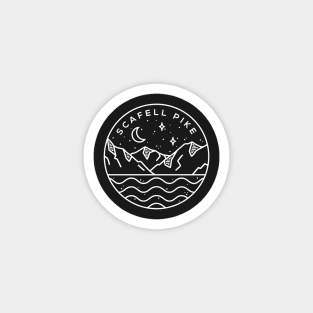 Scafell Pike, Lake District England Emblem - Black Magnet