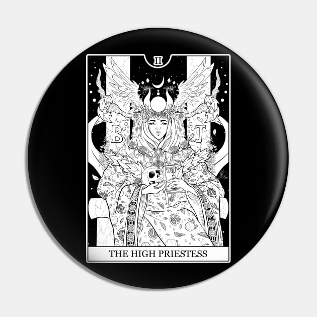 The High Priestess - Tarot Card Pin by KPrimeArt