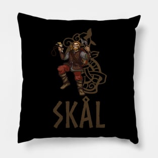 Viking Warrior With Beer. Skål! Pillow