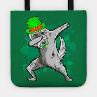 St Patricks Day Dabbing Irish Wolfhound Tote