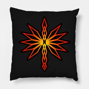 Abstract Pointy Edgy Sharp Red Fire Dragon Design Pillow