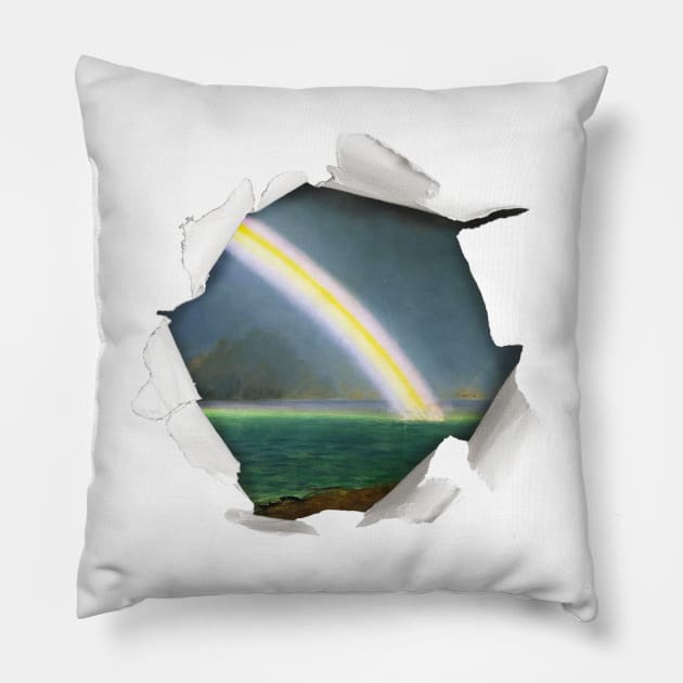 Rainbow in a Hole Pillow by Paskwaleeno