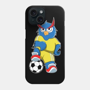 Owl as Soccer player with Soccer ball Phone Case