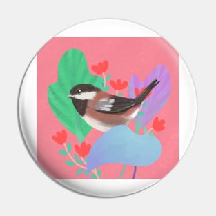 Chestnut Chickadee Pin