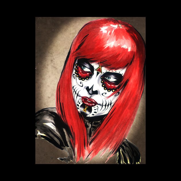 Day Of The Dead Black Widow by ArtofBREED