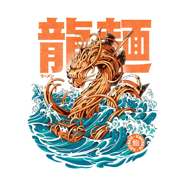 Great Ramen Dragon off Kanagawa by Ilustrata