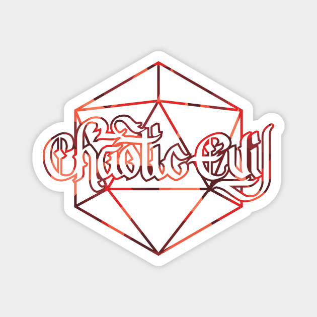 Chaotic Evil D20 Magnet by polliadesign