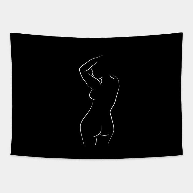 Sexy Nude Line Drawing - Whole Lotta Lana Tapestry by PeachOnAWindowsill