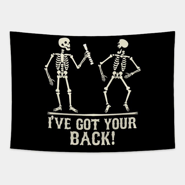 I´ve got your back skeleton Tapestry by PlimPlom