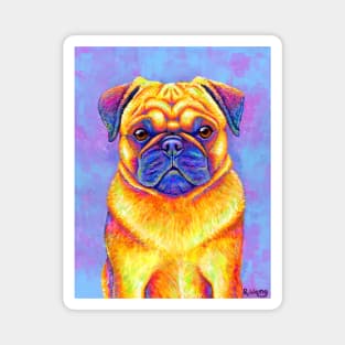 Colorful Rainbow Pug Dog Magnet