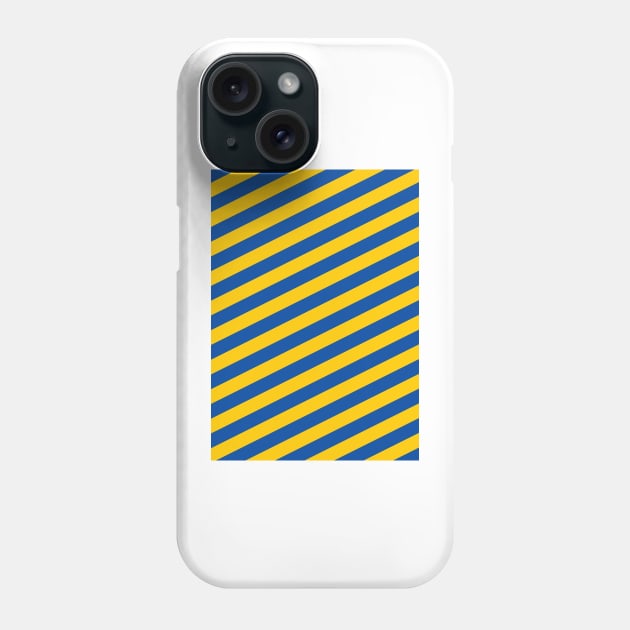 Leeds United Blue and Yellow Angled Stripes Phone Case by Culture-Factory