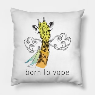 Vaping | Born to Vape - Vaping Giraffe Watercolor Pillow