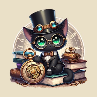 Steampunk Cat - Made by AI T-Shirt