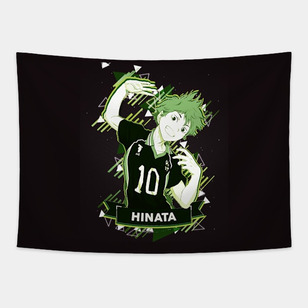 haikyuu - "haikyu" : hinata - haikyu volleyball - 80's retro style green - awsome gift for anime lover Tapestry by EhsanStore