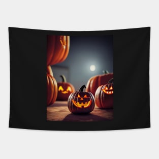 funny pumpkin head Tapestry