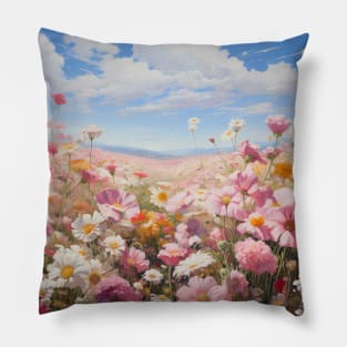 Field of Flowers in the Midday Pillow