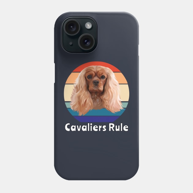 Retro Ruby Cavalier King Charles Spaniel Gifts Phone Case by Cavalier Gifts