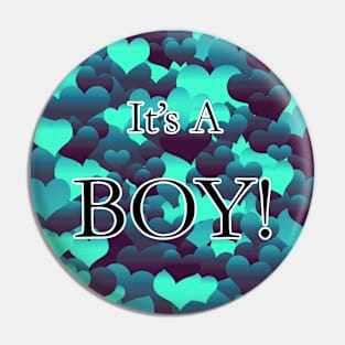 It's A Boy! Dark Blues Pin