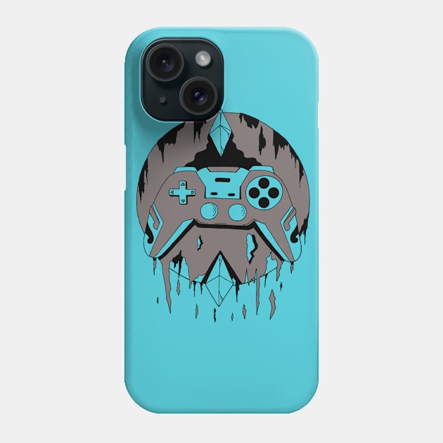 Blue Grey Gamer Controller Force Phone Case by kenallouis