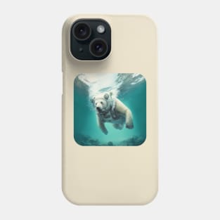 Polar bear diving Phone Case