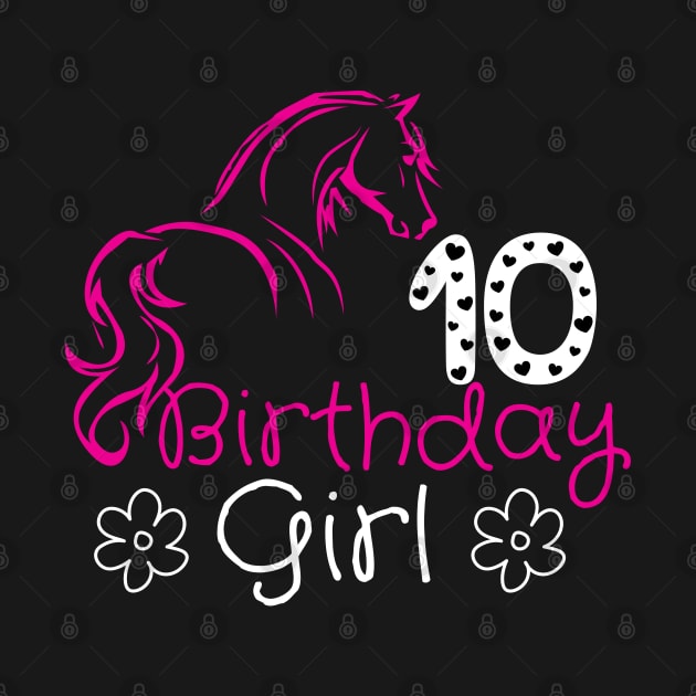 10 Year Old Horse Lover 10th Birthday Girl Horse Riding Bday by click2print