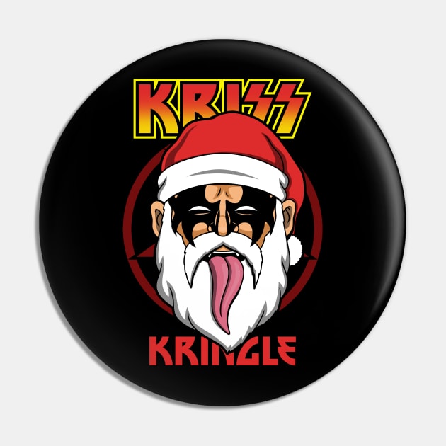 Kris Kringle Christmas Rock And Roll Band Krampus Santa Claus Pin by BoggsNicolas