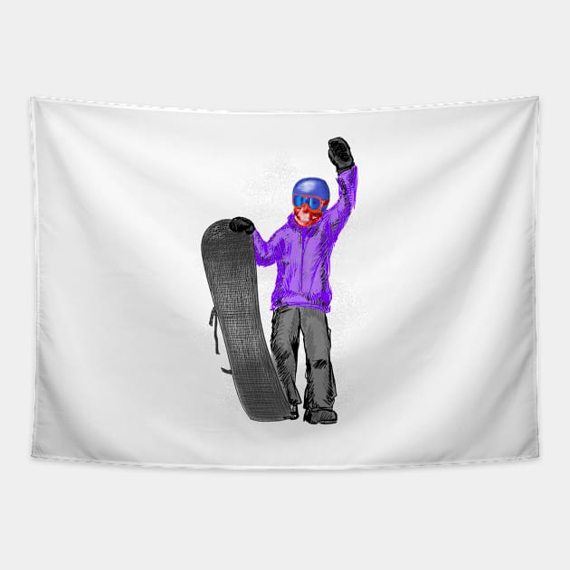 Snowboarder Tapestry by sibosssr