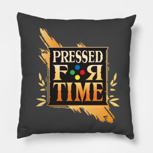 Pressed for Time Gold Logo Pillow