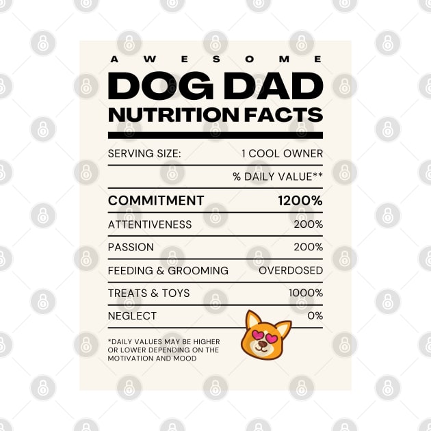 Awesome Dog Dad Nutrition Facts by Goodprints