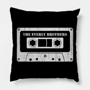 The Everly Brothers - Vintage Cassette White Pillow