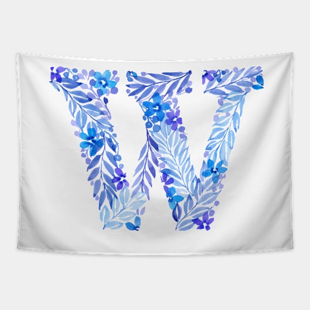 Monogram "W" in blue Tapestry by racheldwilliams