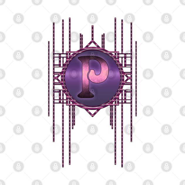 Vintage Jugendstil Purple Letter P by designsbyxarah