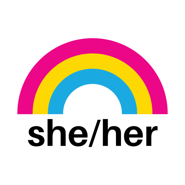 She/Her Pronouns Pansexual Rainbow by lavenderhearts