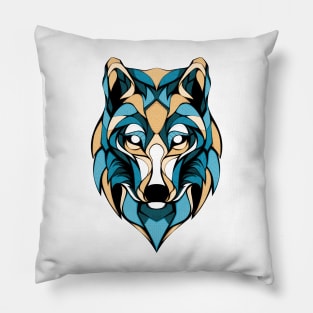 Artict Wolf Head Geometri Fantasy Artsy Style Pillow