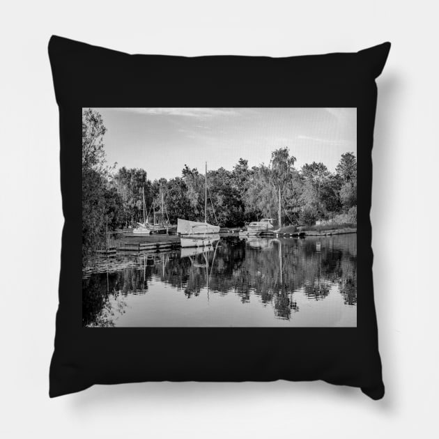 Barton Turf on the River Ant, Norfolk Broads Pillow by yackers1