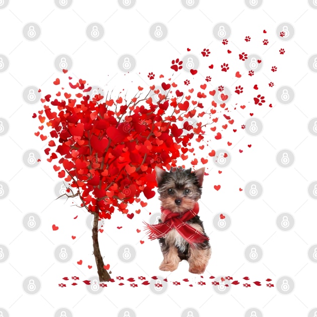 Happy Valentine's Day Heart Tree Love Yorkshire Terrier by SuperMama1650