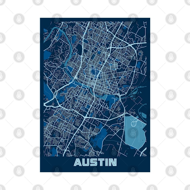 Austin - Texas Peace City Map by tienstencil