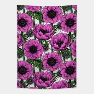 Pink anemone garden Tapestry