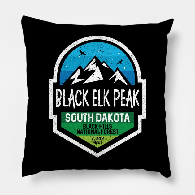 Black Elk Peak South Dakota Mountain Adventure Pillow by SouthDakotaGifts