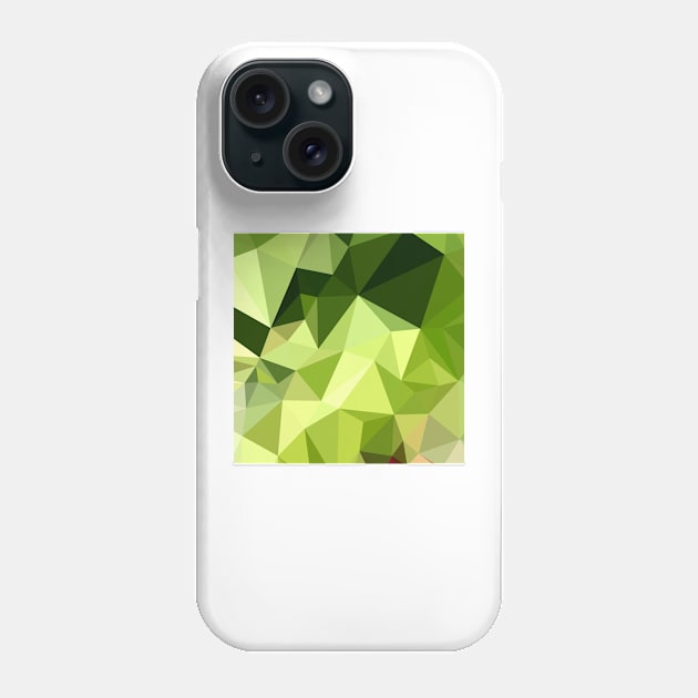 Electric Lime Green Abstract Low Polygon Background Phone Case by retrovectors