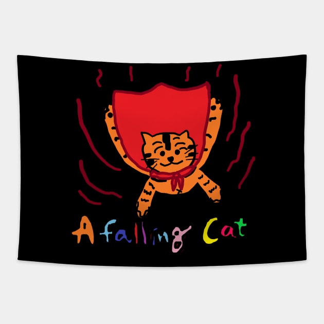 a falling cat Tapestry by zzzozzo