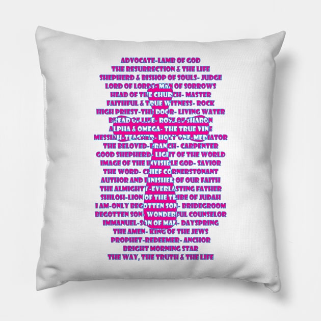 Cross with Names of Jesus Pillow by AlondraHanley