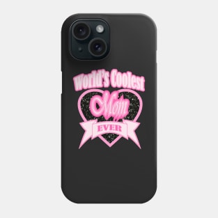 1980s rock n roll mother's day typography world's coolest mom Phone Case