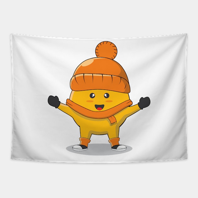 winter orange Tapestry by Tania Merch