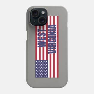 West Virginia State in American Flag Phone Case