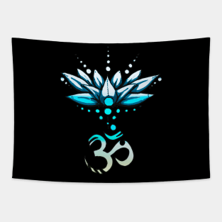 Ohm Lotus Flower. Tapestry